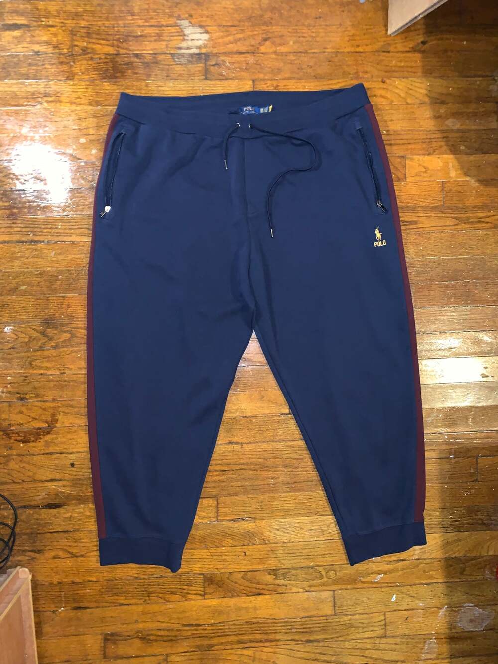 Polo Ralph Lauren Jogger Sweatpants Mens 3XB Navy Burgundy Stripe Big